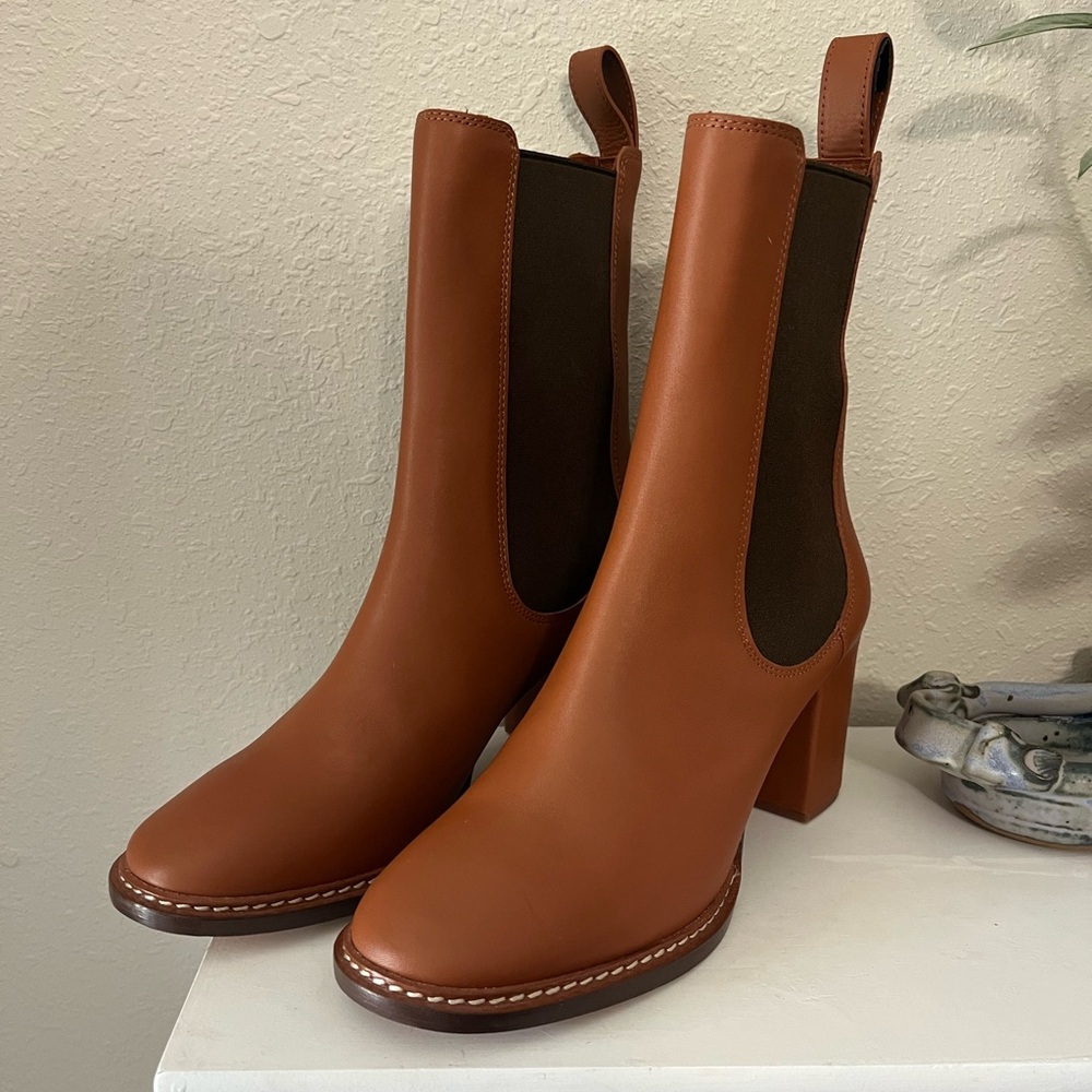 NWOB Ulla Johnson Taryn Brown Leather Slip On Boots